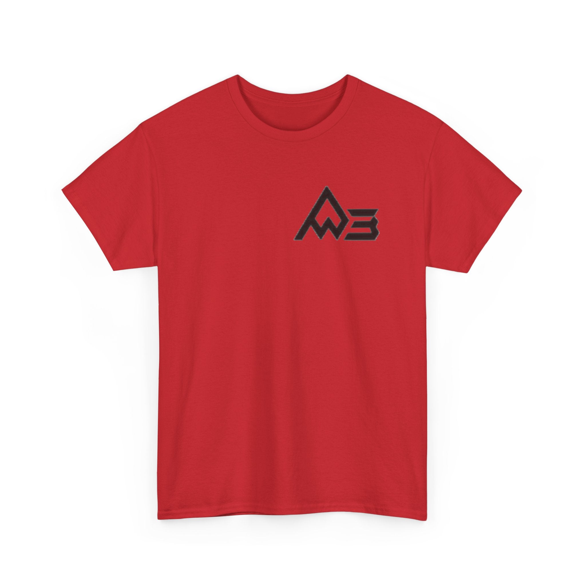 Graphic Tee — Geometric Emblem Back Print with Minimal Front Logo