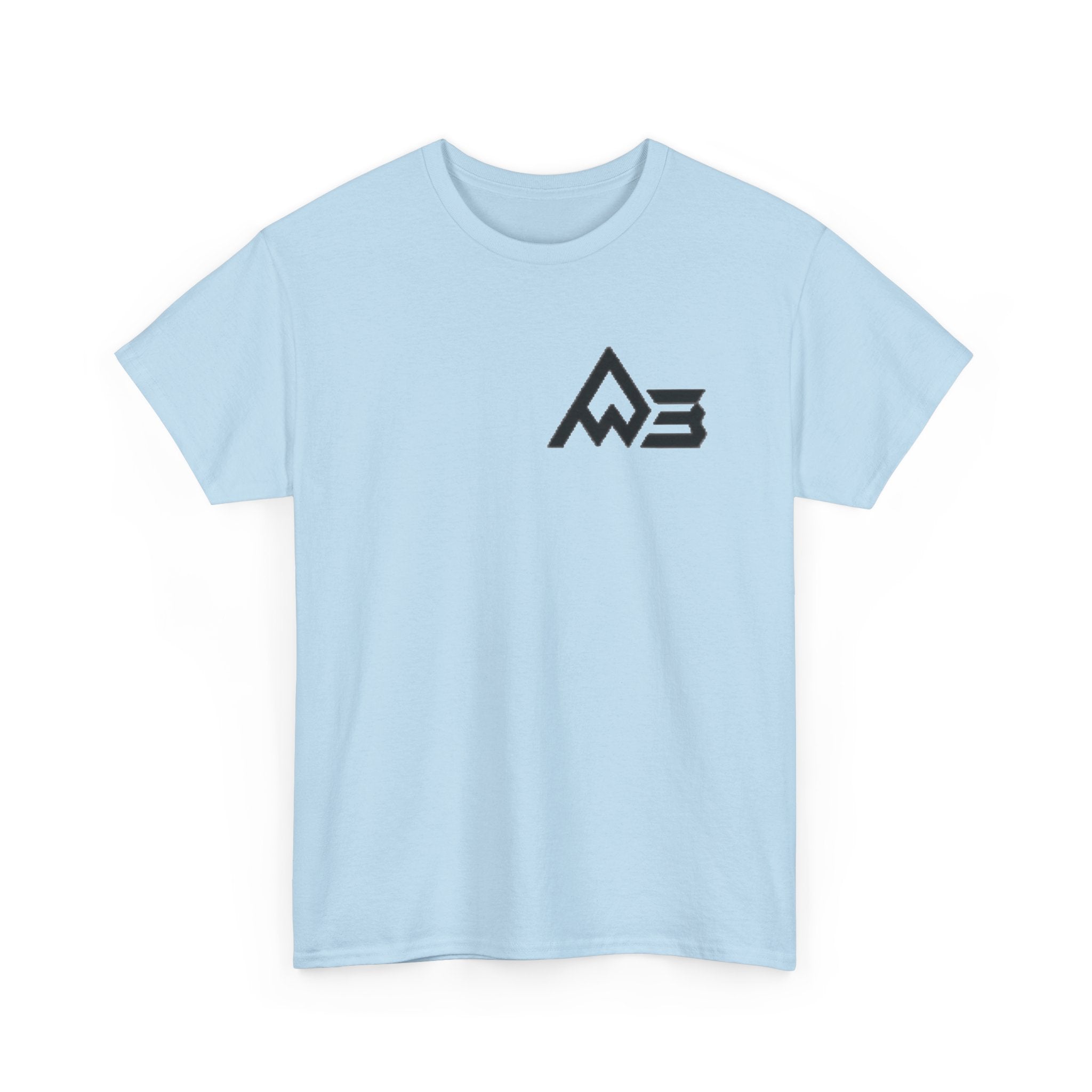 Graphic Tee — Geometric Emblem Back Print with Minimal Front Logo