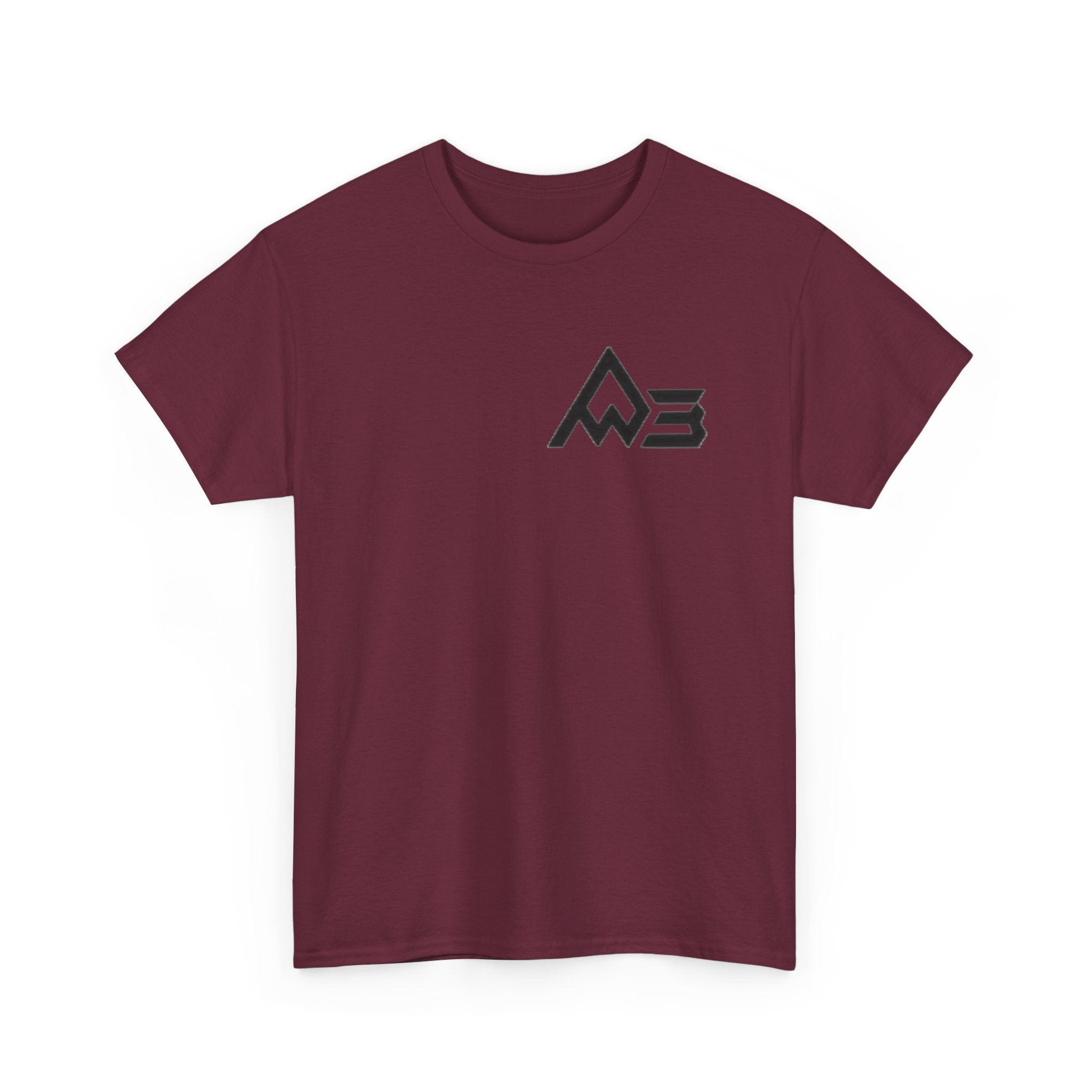 Graphic Tee — Geometric Emblem Back Print with Minimal Front Logo