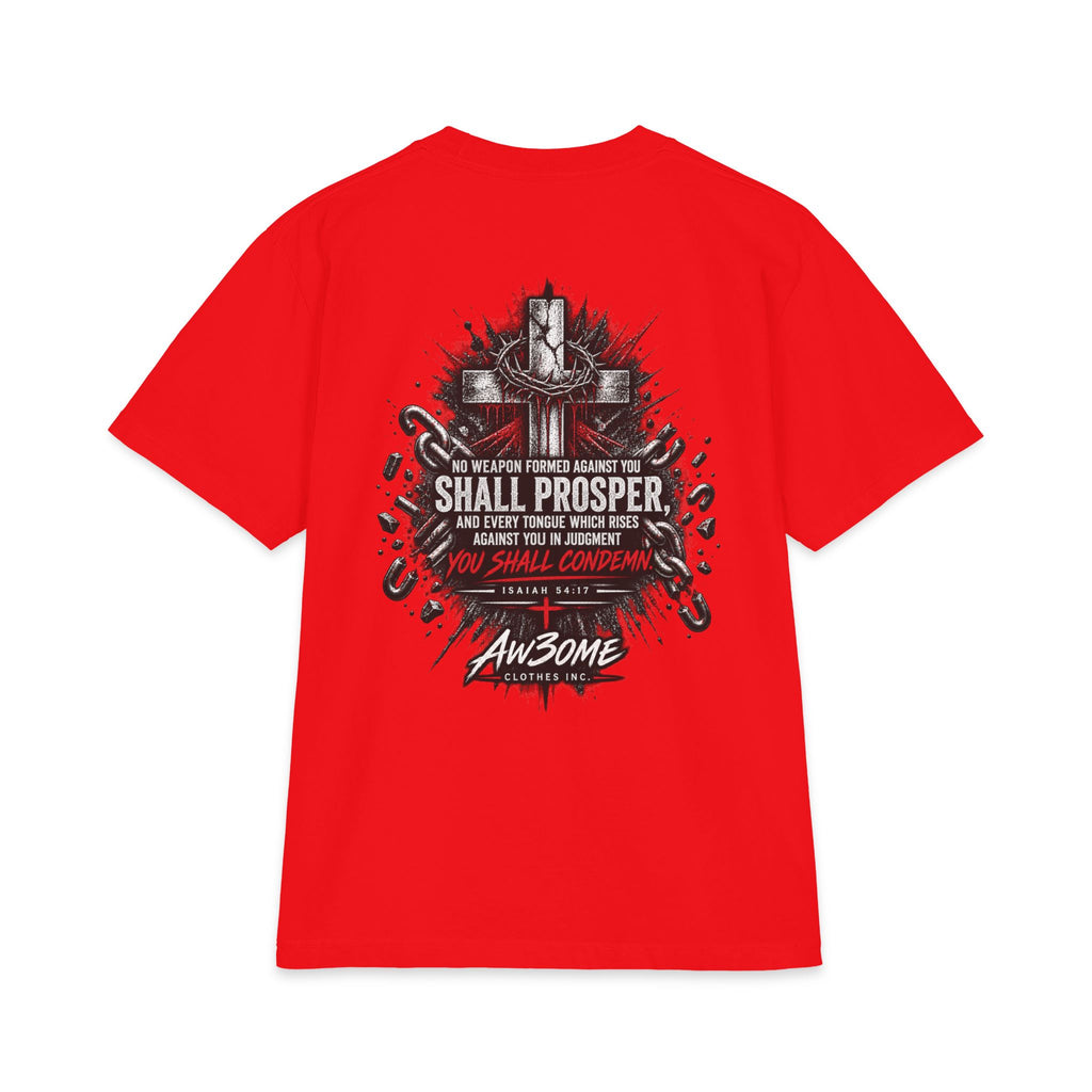 Warrior Crest T-Shirt — 'No Weapon Formed Against Me Shall Prosper' Inspirational Graphic Tee