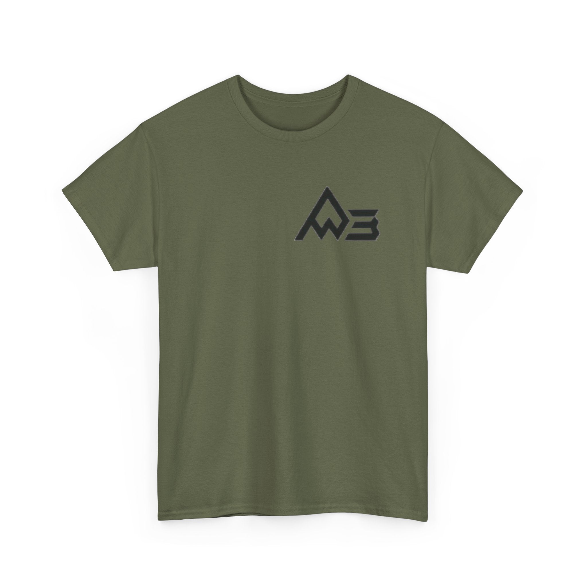Graphic Tee — Geometric Emblem Back Print with Minimal Front Logo