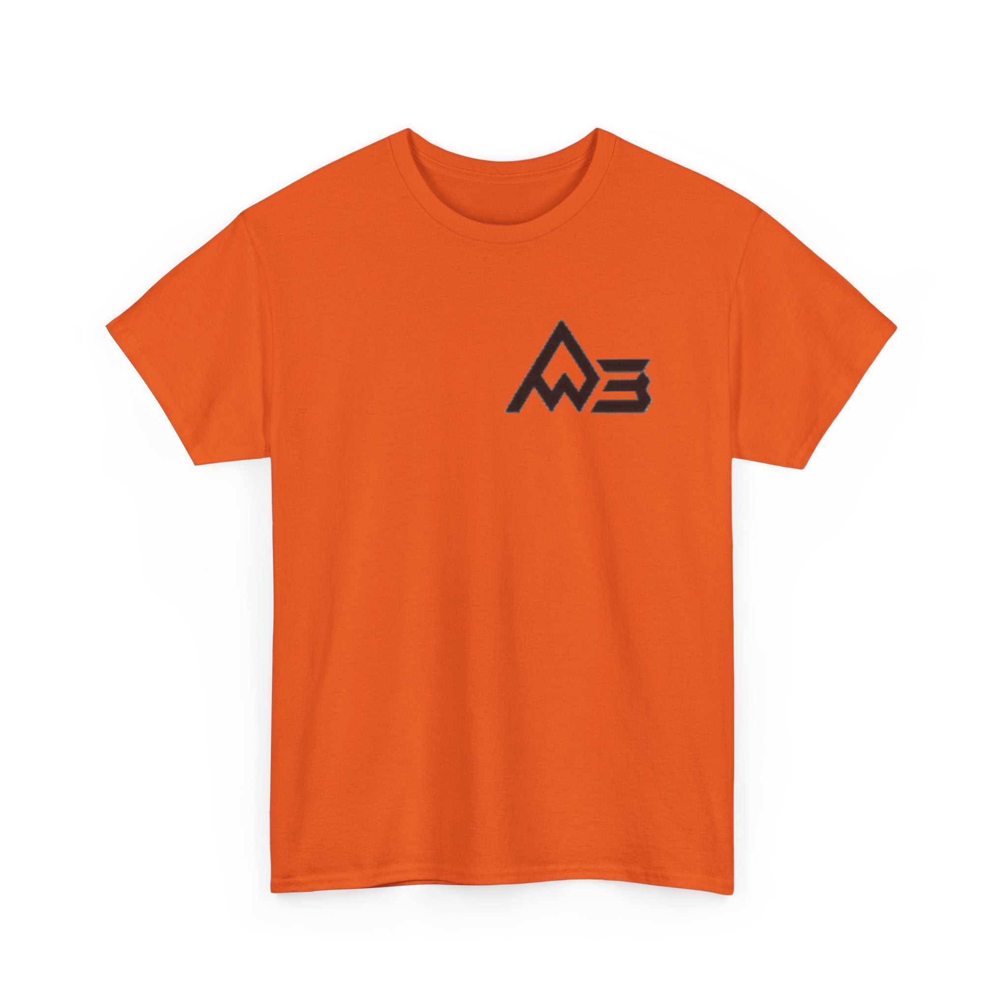 Graphic Tee — Geometric Emblem Back Print with Minimal Front Logo