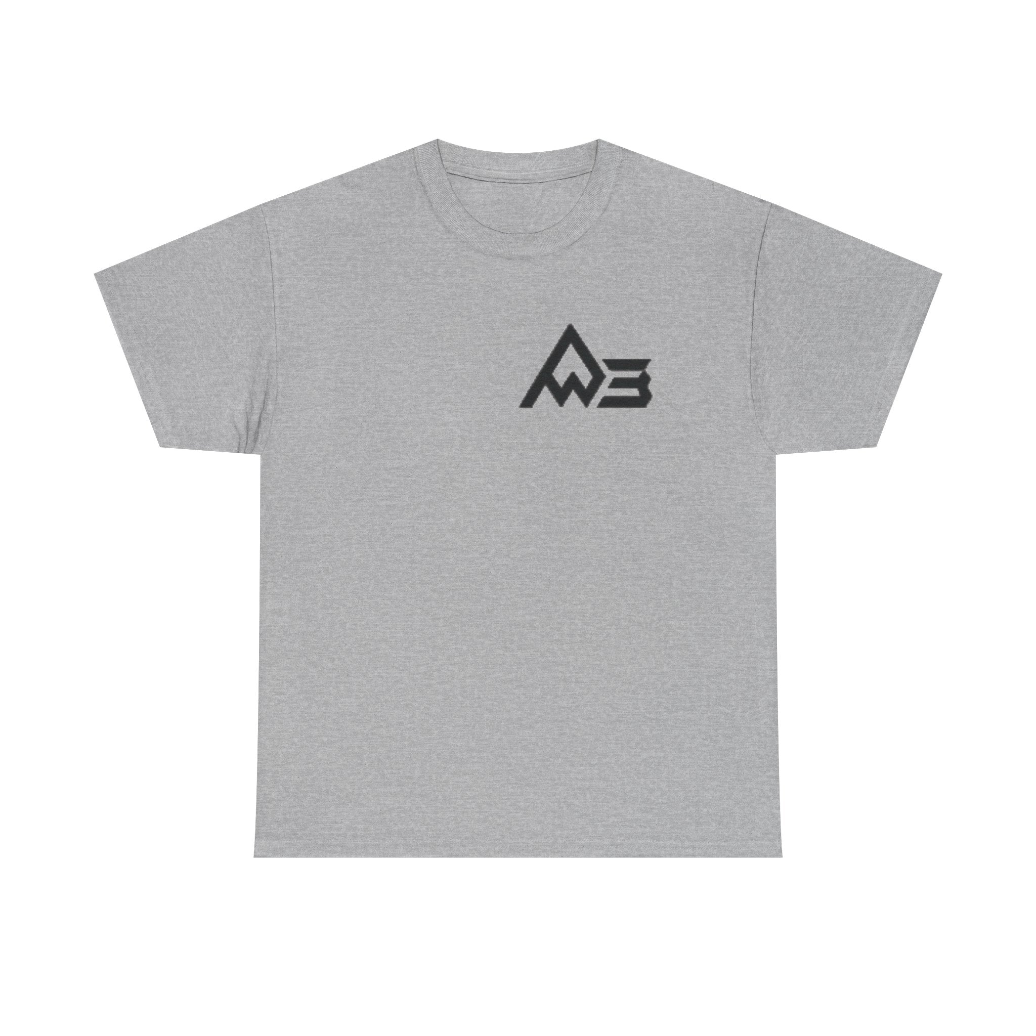 Graphic Tee — Geometric Emblem Back Print with Minimal Front Logo
