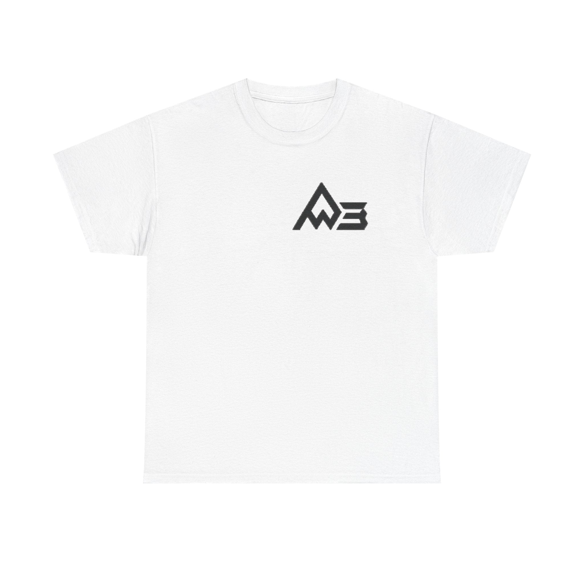 Graphic Tee — Geometric Emblem Back Print with Minimal Front Logo