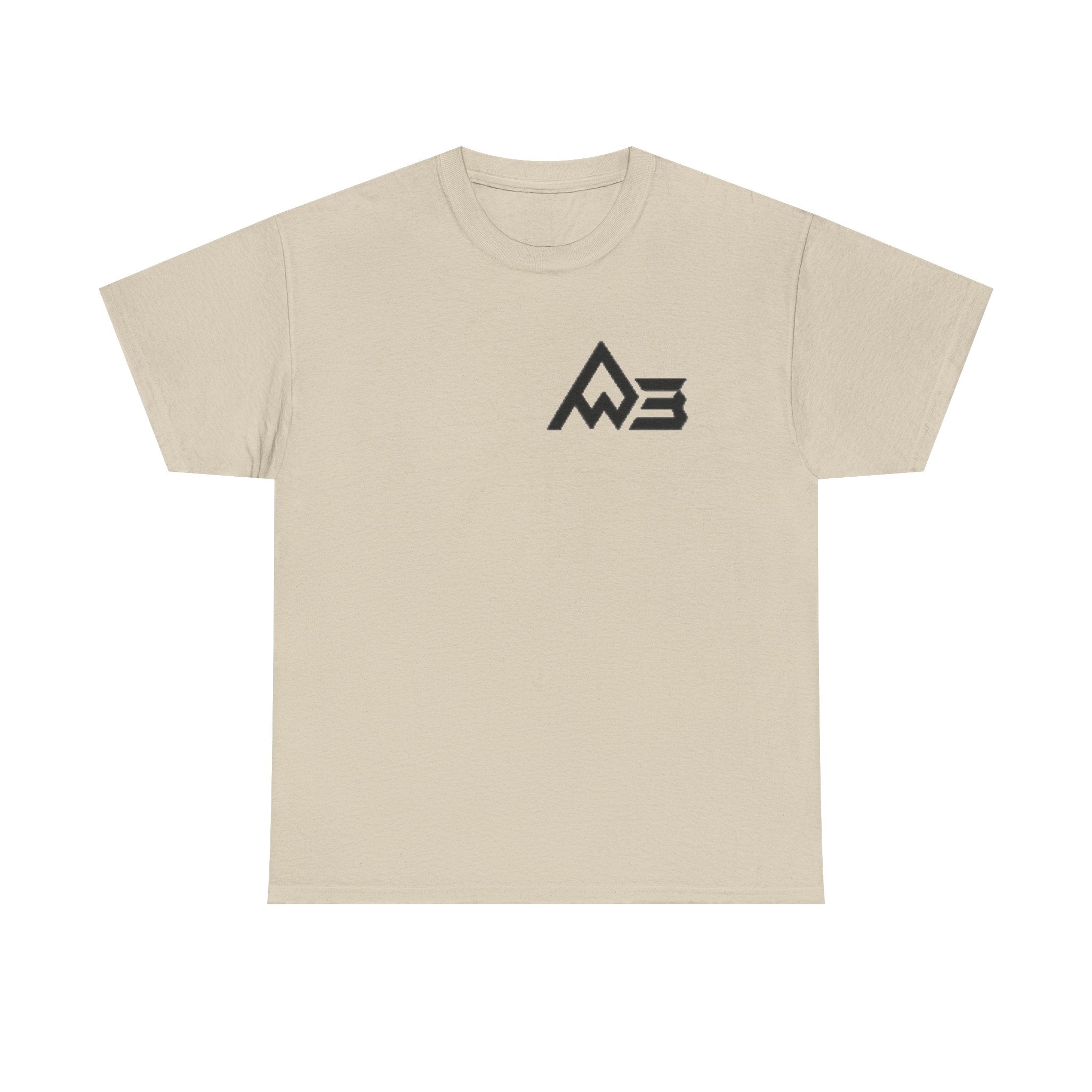 Graphic Tee — Geometric Emblem Back Print with Minimal Front Logo