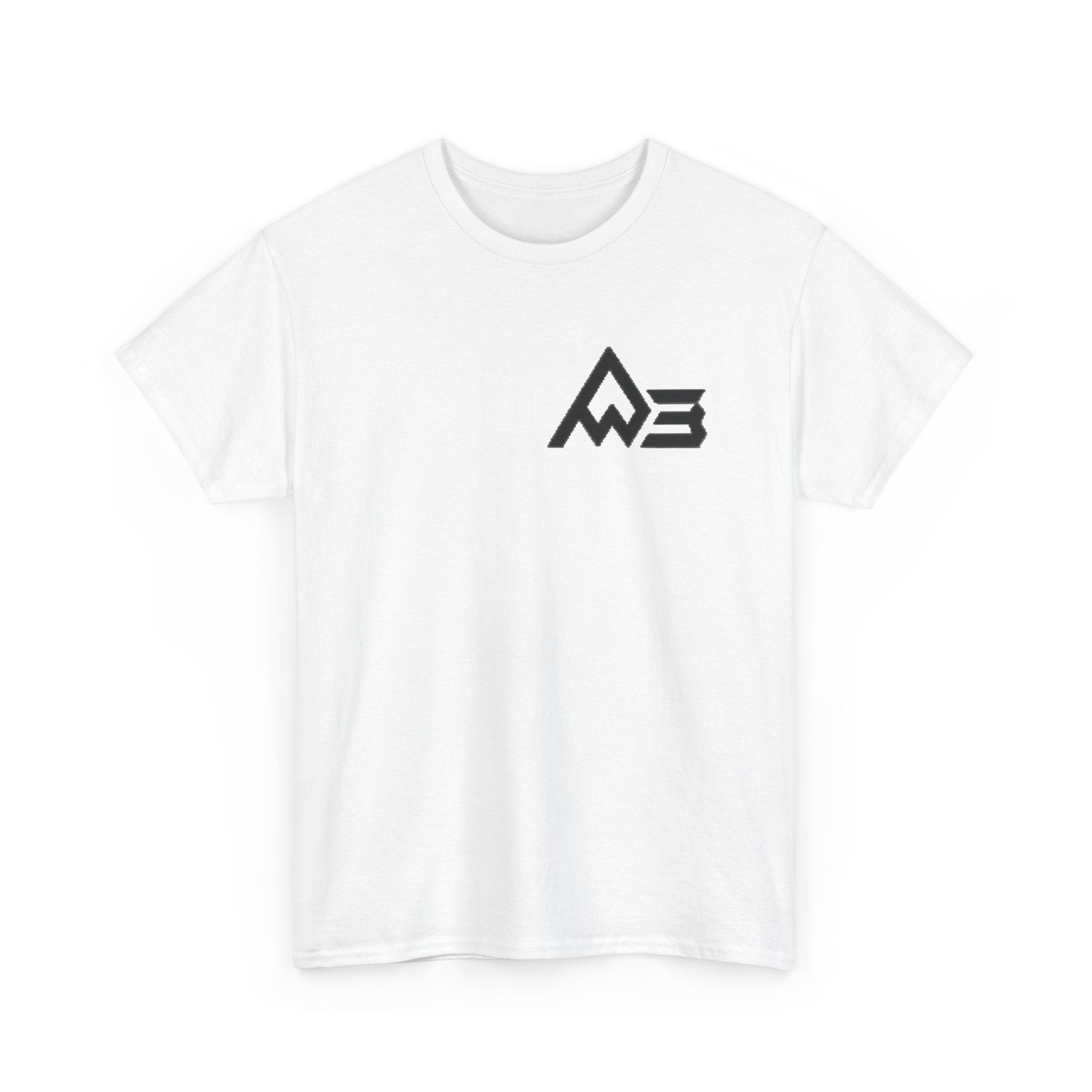 Graphic Tee — Geometric Emblem Back Print with Minimal Front Logo