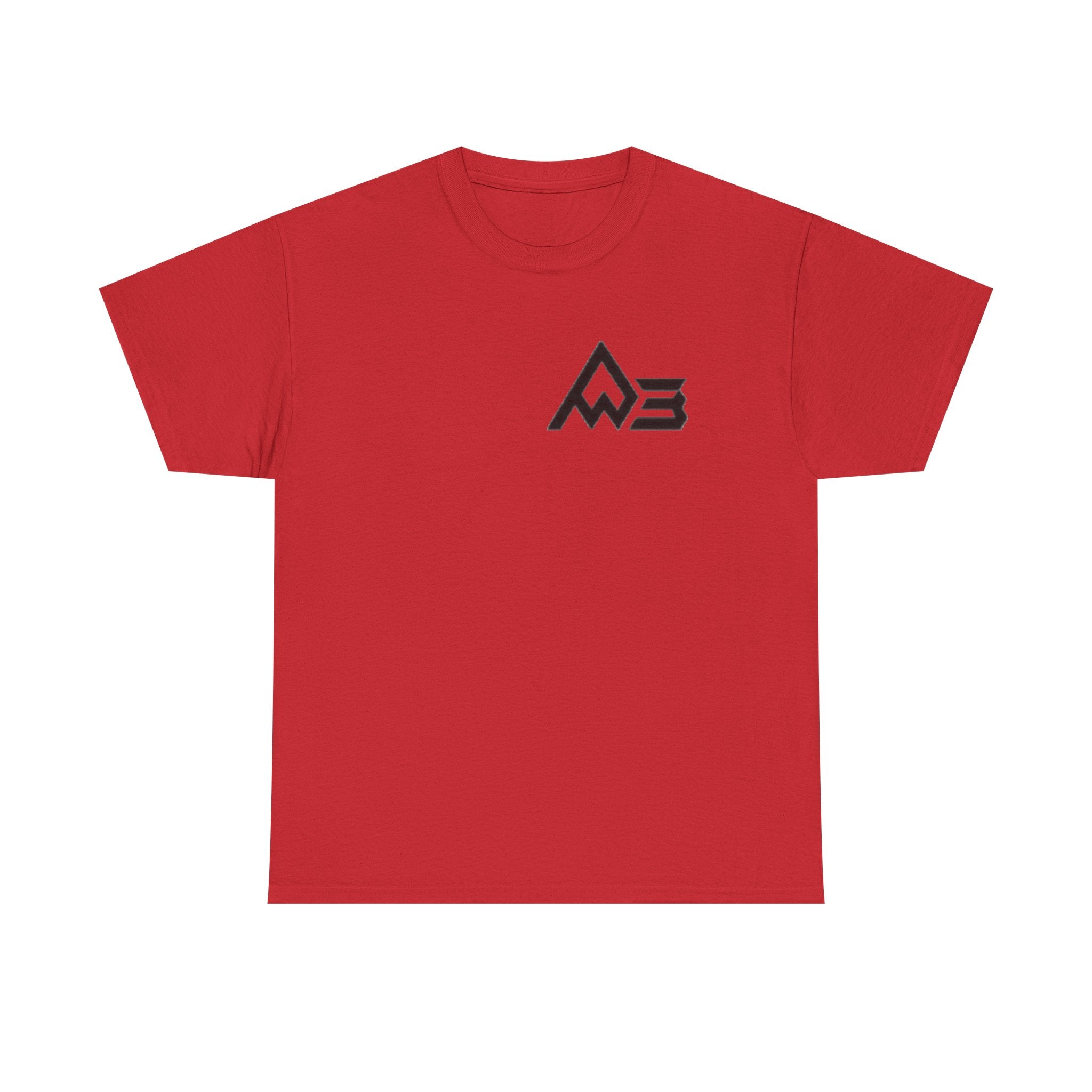 Graphic Tee — Geometric Emblem Back Print with Minimal Front Logo