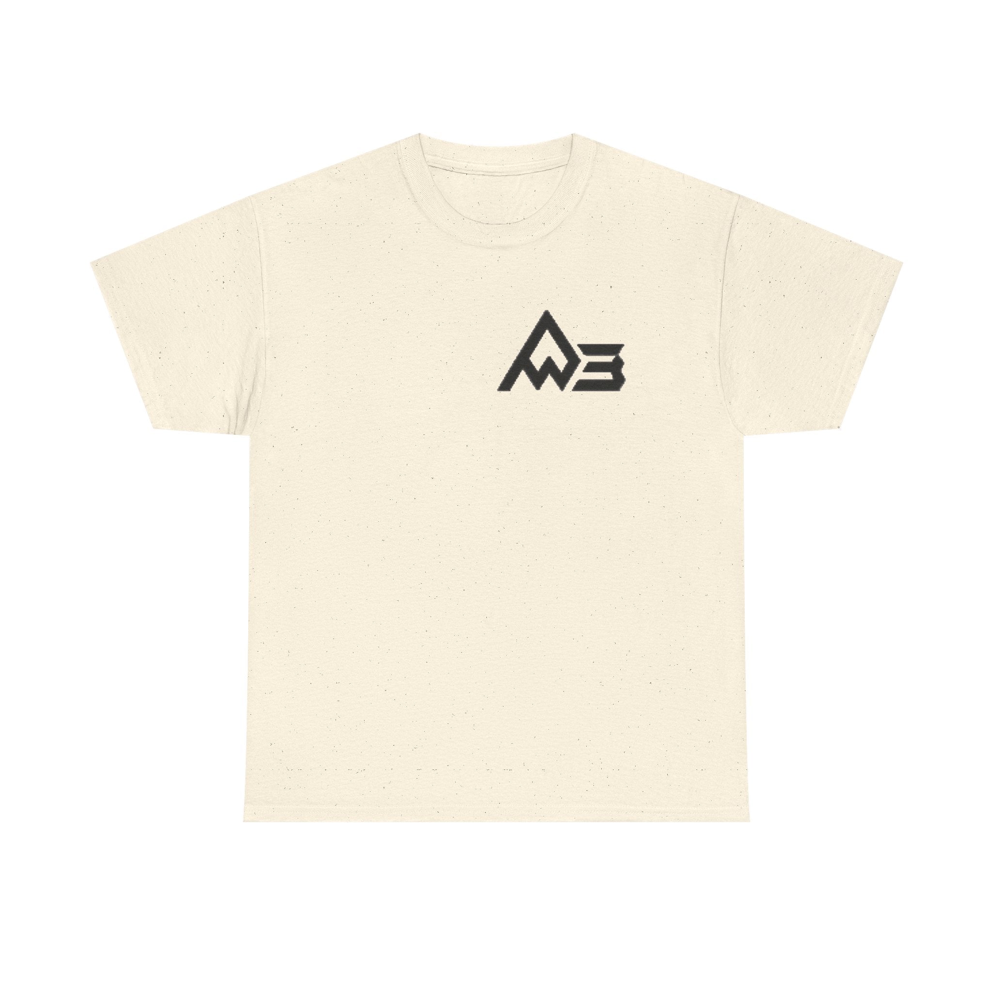 Graphic Tee — Geometric Emblem Back Print with Minimal Front Logo