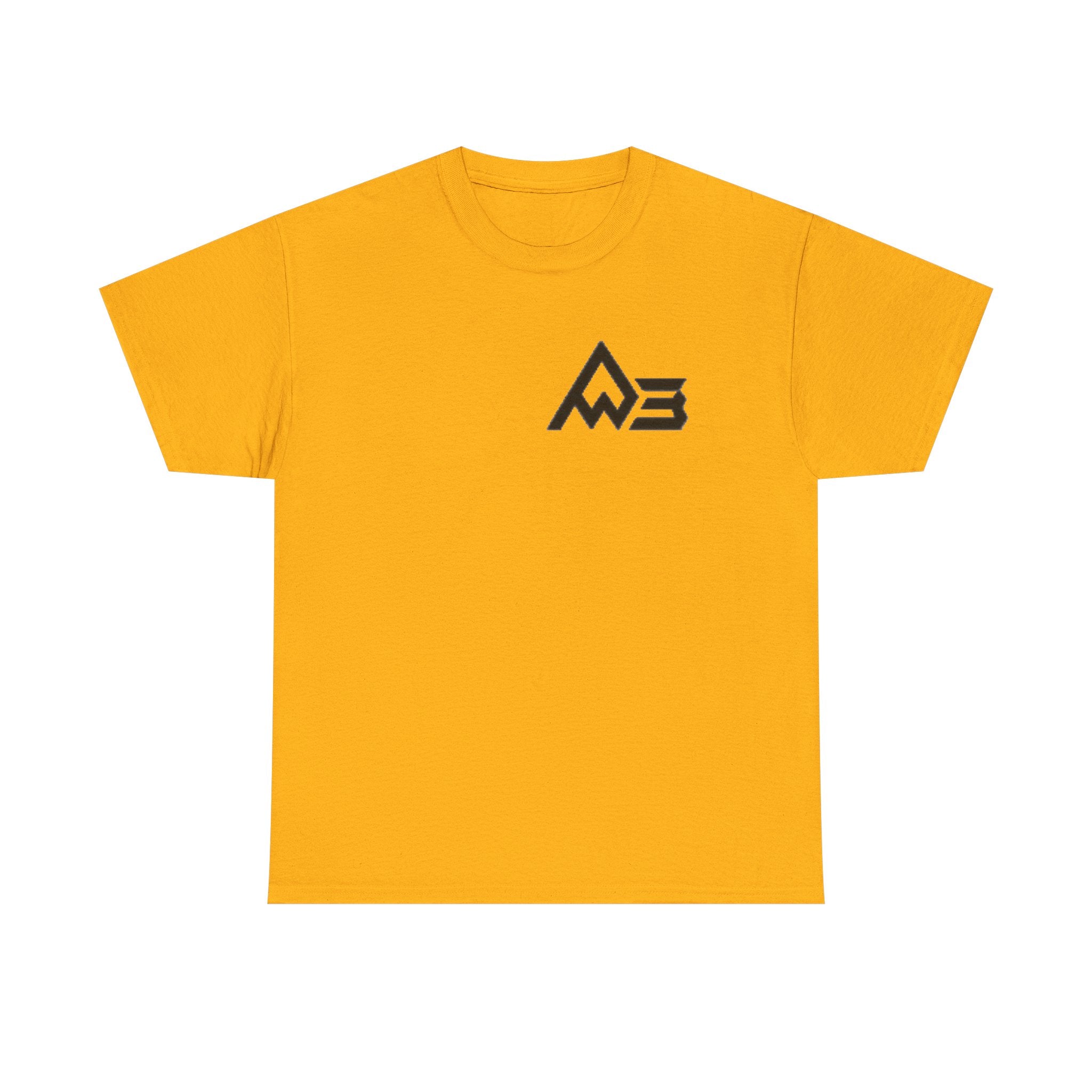 Graphic Tee — Geometric Emblem Back Print with Minimal Front Logo