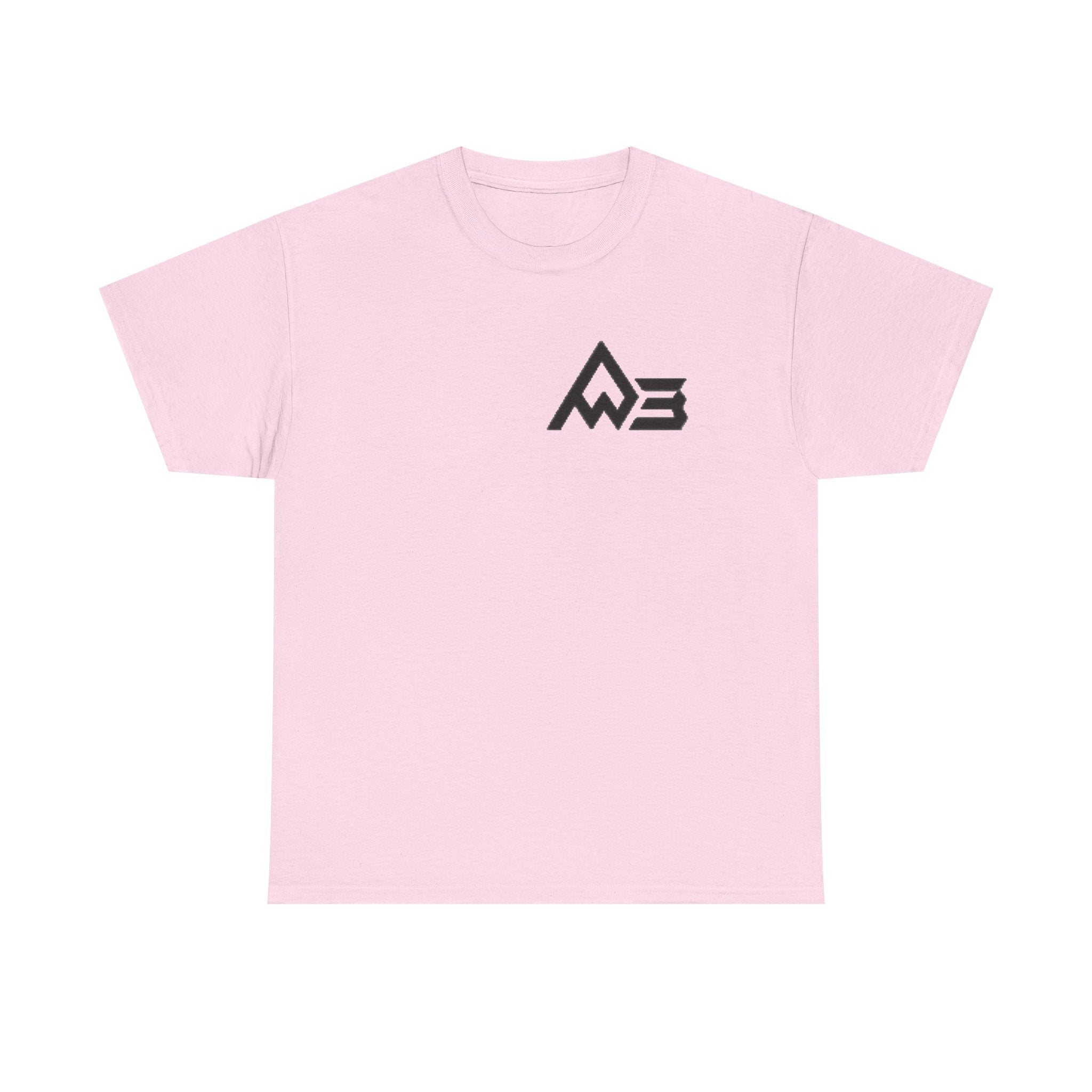 Graphic Tee — Geometric Emblem Back Print with Minimal Front Logo