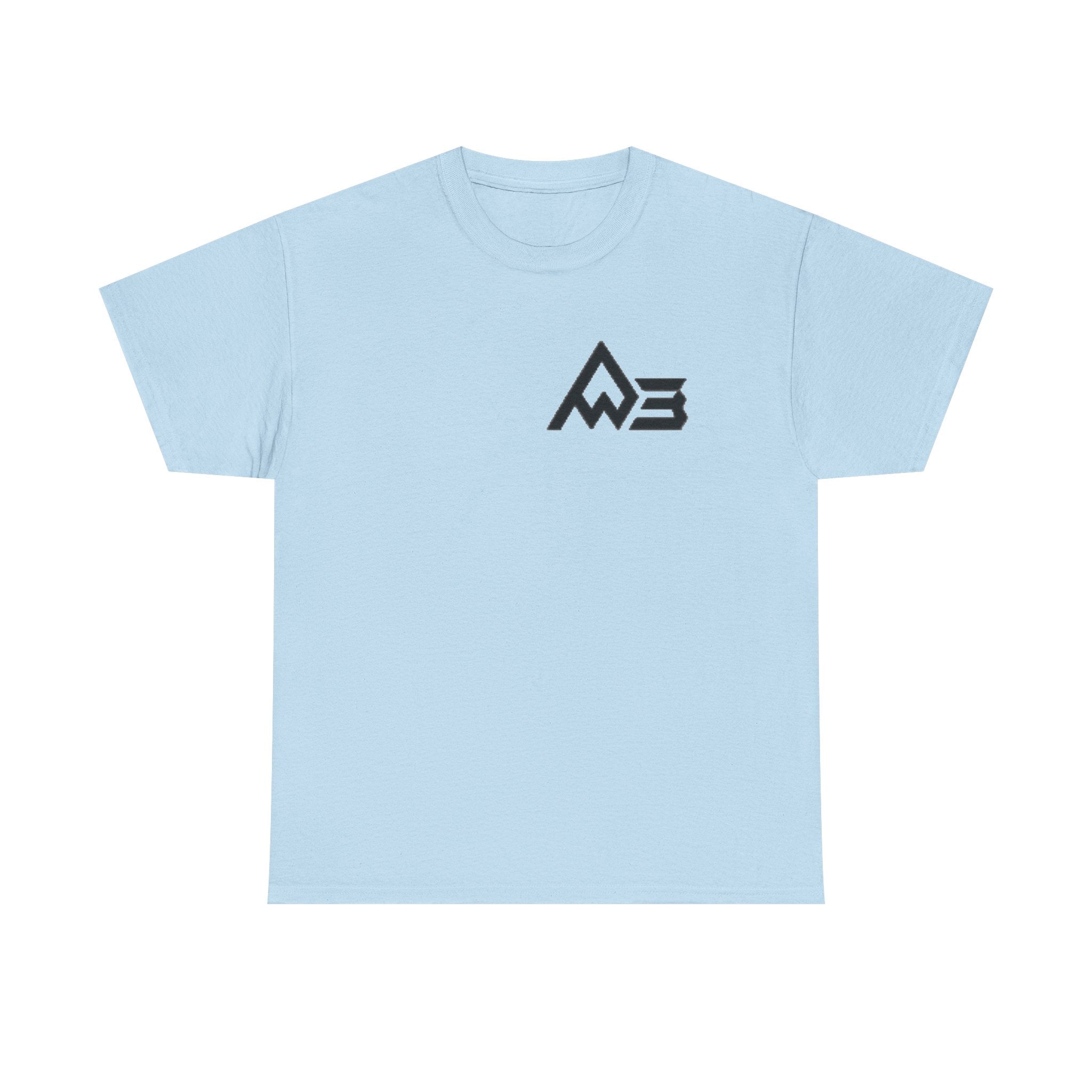 Graphic Tee — Geometric Emblem Back Print with Minimal Front Logo
