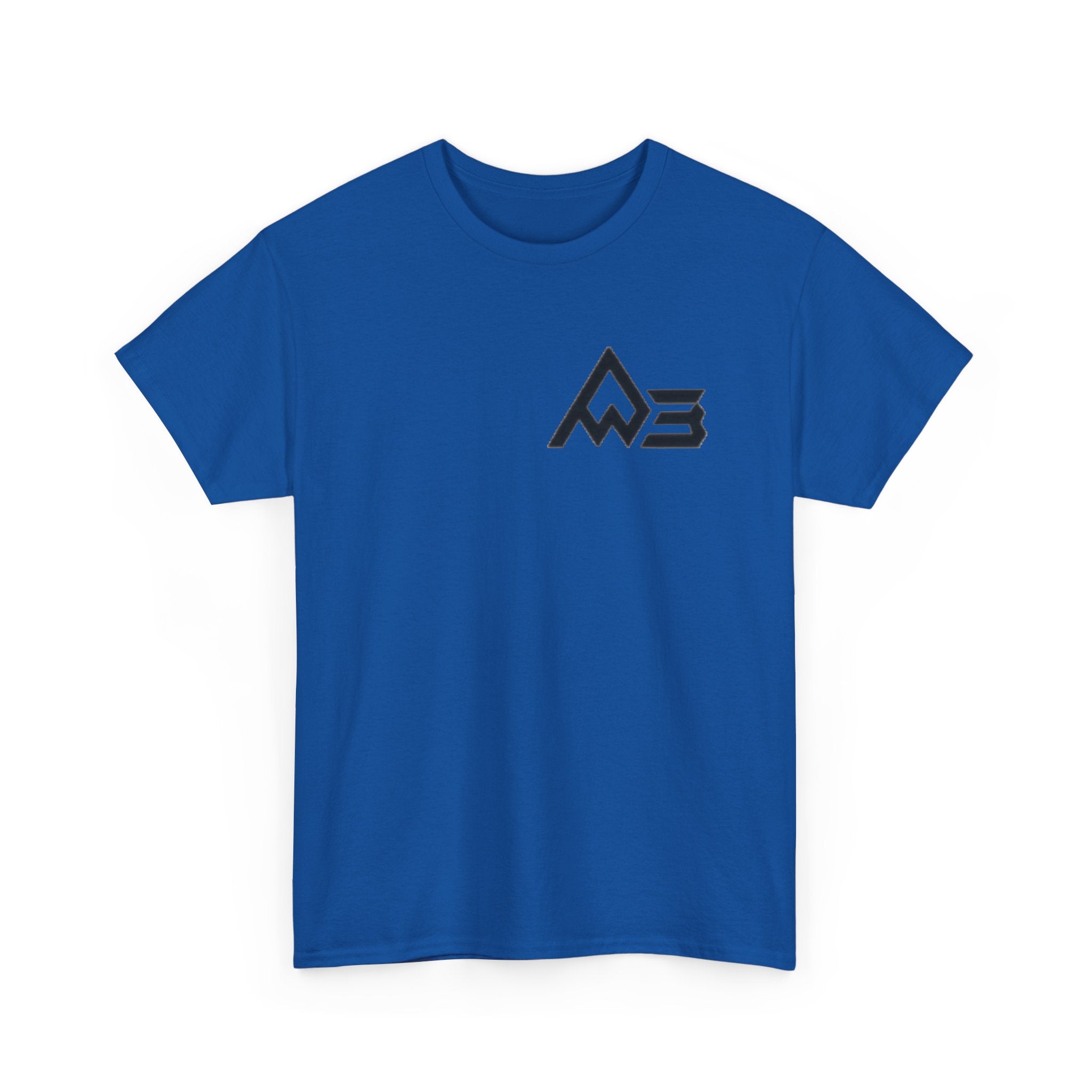 Graphic Tee — Geometric Emblem Back Print with Minimal Front Logo